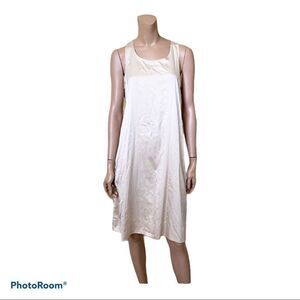 Animale Brazil champagne silk blend shirt dress L